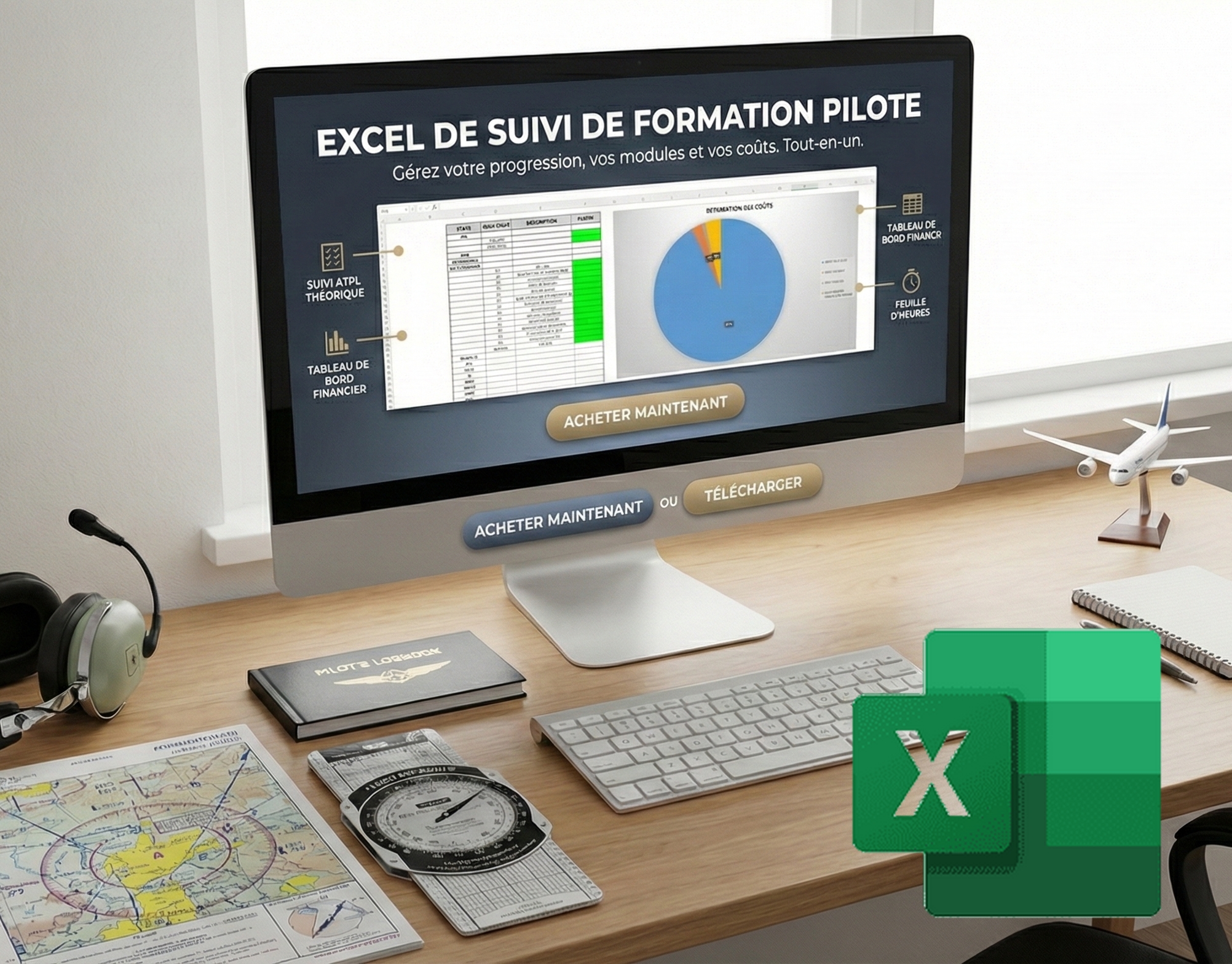 SUIVI PILOTE EXCEL + GUIDE - FINANCER SA FORMATION DE PILOTE DE LIGNE