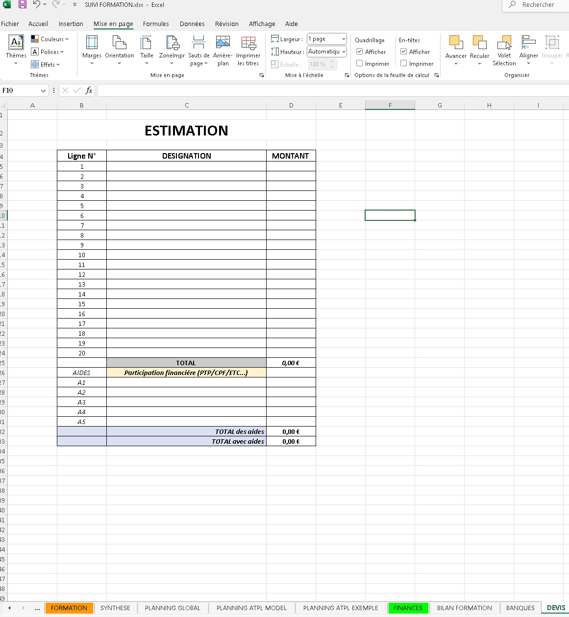 SUIVI PILOTE EXCEL + GUIDE - FINANCER SA FORMATION DE PILOTE DE LIGNE – Image 3